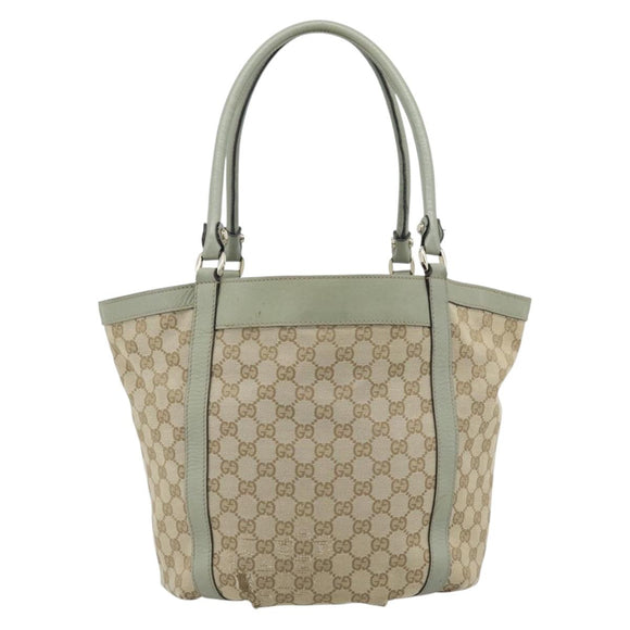 GUCCI GG Canvas Abbey Tote Bag Beige Gold 211982 Auth ti3971