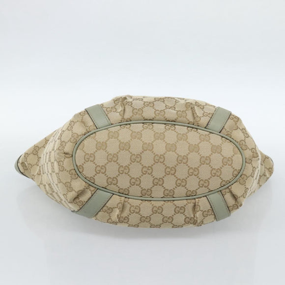 GUCCI GG Canvas Abbey Tote Bag Beige Gold 211982 Auth ti3971