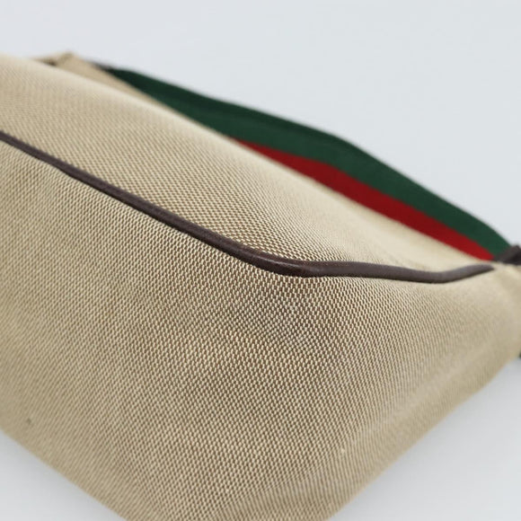 GUCCI Web Sherry Line Shoulder Pouch Canvas 106644 Auth ti3973