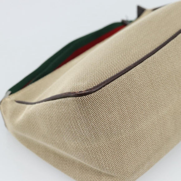 GUCCI Web Sherry Line Shoulder Pouch Canvas 106644 Auth ti3973