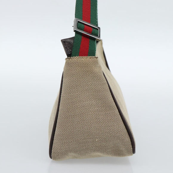 GUCCI Web Sherry Line Shoulder Pouch Canvas 106644 Auth ti3973