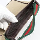 GUCCI Web Sherry Line Shoulder Pouch Canvas 106644 Auth ti3973-6