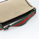 GUCCI Web Sherry Line Shoulder Pouch Canvas 106644 Auth ti3973-7