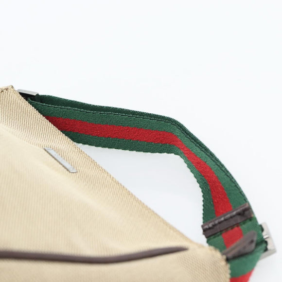 GUCCI Web Sherry Line Shoulder Pouch Canvas 106644 Auth ti3973