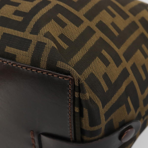 FENDI Zucca Canvas Hand Bag Black Brown Auth ti3974