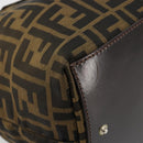 FENDI Zucca Canvas Hand Bag Black Brown Auth ti3974-11