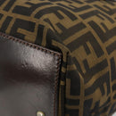 FENDI Zucca Canvas Hand Bag Black Brown Auth ti3974-12