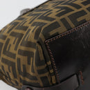 FENDI Zucca Canvas Hand Bag Black Brown Auth ti3974-13