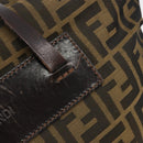 FENDI Zucca Canvas Hand Bag Black Brown Auth ti3974-14