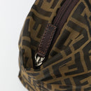 FENDI Zucca Canvas Hand Bag Black Brown Auth ti3974-16