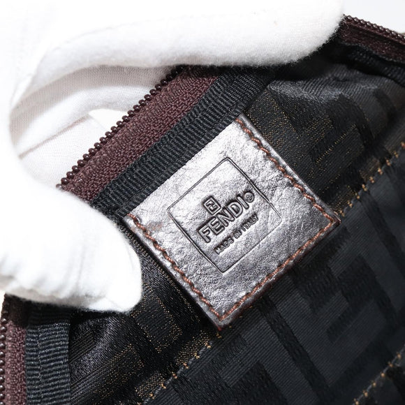 FENDI Zucca Canvas Hand Bag Black Brown Auth ti3974