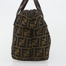 FENDI Zucca Canvas Hand Bag Black Brown Auth ti3974-5
