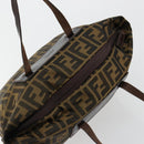 FENDI Zucca Canvas Hand Bag Black Brown Auth ti3974-6
