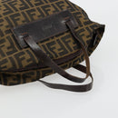 FENDI Zucca Canvas Hand Bag Black Brown Auth ti3974-7