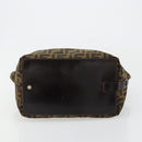FENDI Zucca Canvas Hand Bag Black Brown Auth ti3974-9