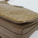 FENDI Zucchino Canvas Shoulder Bag Coated Canvas Beige Gold Auth ti3975-12