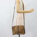 FENDI Zucchino Canvas Shoulder Bag Coated Canvas Beige Gold Auth ti3975-23
