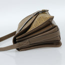 FENDI Zucchino Canvas Shoulder Bag Coated Canvas Beige Gold Auth ti3975-4