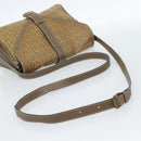 FENDI Zucchino Canvas Shoulder Bag Coated Canvas Beige Gold Auth ti3975-7