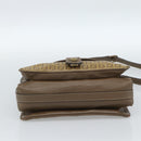 FENDI Zucchino Canvas Shoulder Bag Coated Canvas Beige Gold Auth ti3975-9