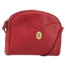 Christian Dior Shoulder Bag Leather Red Gold Auth ti3976-1