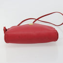 Christian Dior Shoulder Bag Leather Red Gold Auth ti3976-6