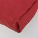 Christian Dior Shoulder Bag Leather Red Gold Auth ti3976-10