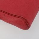 Christian Dior Shoulder Bag Leather Red Gold Auth ti3976-15
