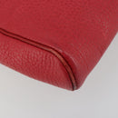 Christian Dior Shoulder Bag Leather Red Gold Auth ti3976-17