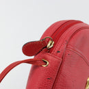 Christian Dior Shoulder Bag Leather Red Gold Auth ti3976-11