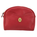 Christian Dior Shoulder Bag Leather Red Gold Auth ti3976-13