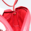 Christian Dior Shoulder Bag Leather Red Gold Auth ti3976-20