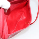 Christian Dior Shoulder Bag Leather Red Gold Auth ti3976-24