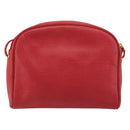 Christian Dior Shoulder Bag Leather Red Gold Auth ti3976-2