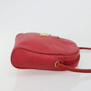 Christian Dior Shoulder Bag Leather Red Gold Auth ti3976-3