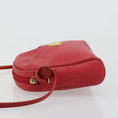 Christian Dior Shoulder Bag Leather Red Gold Auth ti3976-4