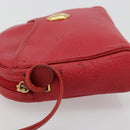 Christian Dior Shoulder Bag Leather Red Gold Auth ti3976-5