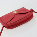 Christian Dior Shoulder Bag Leather Red Gold Auth ti3976-7