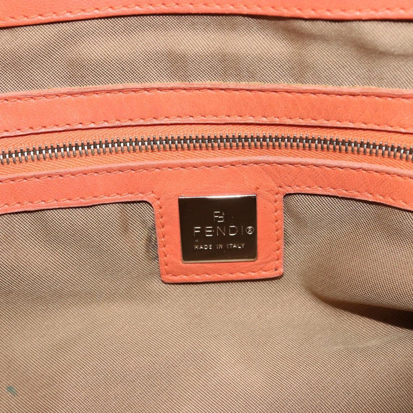 FENDI Tote Bag Leather Pink Silver Auth ti3978
