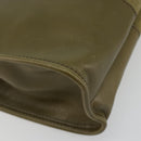 Christian Dior Clutch Bag Leather Green Gold Auth ti3979-16
