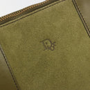 Christian Dior Clutch Bag Leather Green Gold Auth ti3979-17