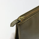 Christian Dior Clutch Bag Leather Green Gold Auth ti3979-9