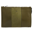 Christian Dior Clutch Bag Leather Green Gold Auth ti3979-13