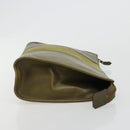 Christian Dior Clutch Bag Leather Green Gold Auth ti3979-3
