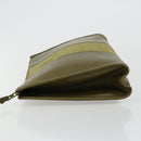 Christian Dior Clutch Bag Leather Green Gold Auth ti3979-4
