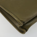 Christian Dior Clutch Bag Leather Green Gold Auth ti3979-14