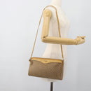 GUCCI Micro GG Supreme Shoulder Bag PVC Beige Gold Auth ti3980-21