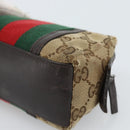 GUCCI GG Canvas Web Sherry Line Pouch Beige 256639 Auth ti3981-15