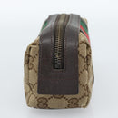 GUCCI GG Canvas Web Sherry Line Pouch Beige 256639 Auth ti3981-4
