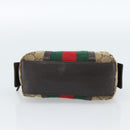 GUCCI GG Canvas Web Sherry Line Pouch Beige 256639 Auth ti3981-6
